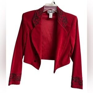 Vintage Sheri Martin Red Floral Women's Blazer